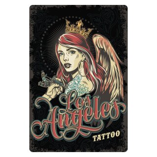 Blechschild "Tattoo Los Angeles" 30 x 40 cm Dekoschild Tattoo