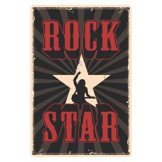 Blechschild "Rock Star" 30 x 40 cm Dekoschild Rockstar