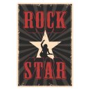Blechschild "Rock Star" 30 x 40 cm Dekoschild...