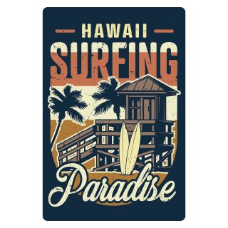 Blechschild "Surfing Paradise" 30 x 40 cm Dekoschild Hawaii