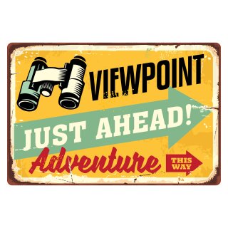 Blechschild "Viewpoint Adventure this way" 40 x 30 cm Dekoschild Aussichtspunkt