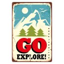 Blechschild "Go Explore Nationalpark" 30 x 40...