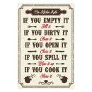 Blechschild "Our Kitchen Rules" 30 x 40 cm...