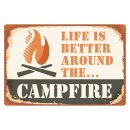 Blechschild "Campfire life is better" 40 x 30...