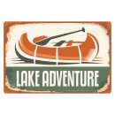 Blechschild "Lake Adventure" 40 x 30 cm...