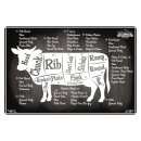 Blechschild "Organic Beef cuts schwarz...