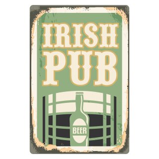 Blechschild "Irish pub Beer" 30 x 40 cm Dekoschild Bier