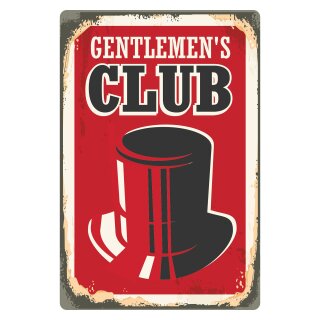 Blechschild "Gentlemen`s Club" 30 x 40 cm Dekoschild Männer