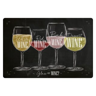Blechschild "Glass of wine" 40 x 30 cm Dekoschild Weingläser