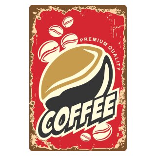 Blechschild "Coffee Premium Quality" 30 x 40 cm Dekoschild Kaffee