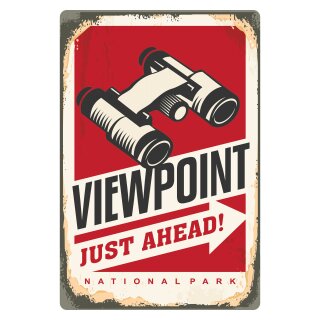 Blechschild "Viewpoint just ahead" 30 x 40 cm Dekoschild Aussichtspunkt