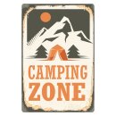 Blechschild "Camping Zone" 30 x 40 cm...