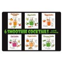 Blechschild "6 Smoothie Cocktails Recipes,...