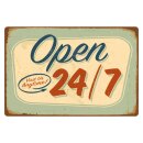 Blechschild "Open Visit Us Anytime 24/7" 40 x...