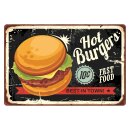 Blechschild "Hot Burgers Best in Town" 40 x 30...