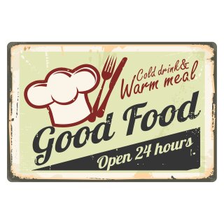 Blechschild "Good Food - grün" 40 x 30 cm Dekoschild Restaurant