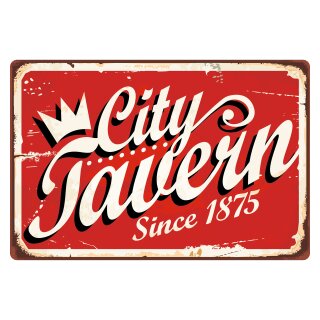 Blechschild "City Tavern Since 1875" 40 x 30 cm Dekoschild Wirtshaus