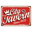 Blechschild "City Tavern Since 1875" 40 x 30 cm...