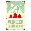 Blechschild "Winter Destinations - Reiseziele"...