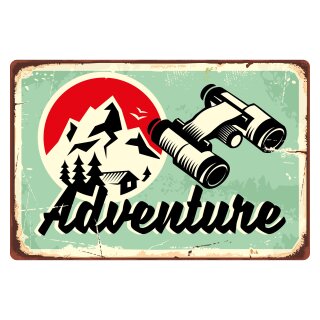 Blechschild "Adventure" 40 x 30 cm Dekoschild Abenteuertour