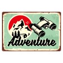 Blechschild "Adventure" 40 x 30 cm Dekoschild...