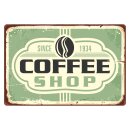 Blechschild "Coffee Shop - grün" 40 x 30...