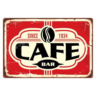 Blechschild "Cafe Bar" 40 x 30 cm Dekoschild Cafébar