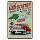 Blechschild "Gas Station Gasoline Motor Oil...
