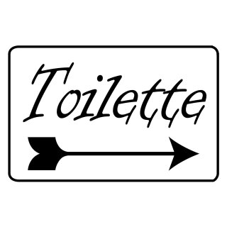 Blechschild "Toilette Pfeil rechts" 40 x 30 cm Dekoschild WC
