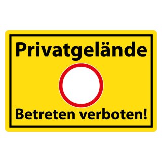 Blechschild "Privatgelände Betreten Verboten - gelb" 40 x 30 cm Dekoschild Privat