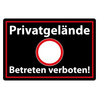 Blechschild "Privatgelände Betreten Verboten" 40 x 30 cm Dekoschild Privatbesitz