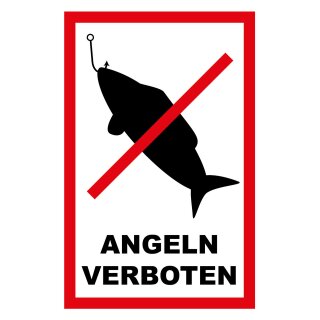 Blechschild "Angeln verboten" 30 x 40 cm Dekoschild Angelverbot