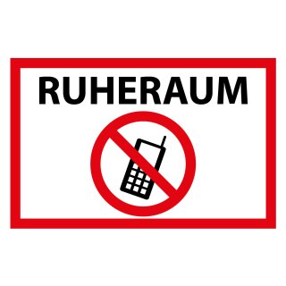 Blechschild "Ruheraum Handy verboten" 40 x 30 cm Dekoschild Handyverbot