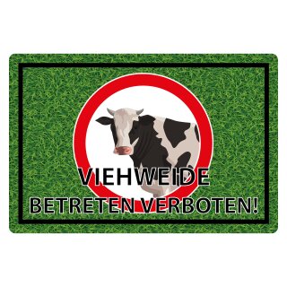 Blechschild "Viehweide Betreten verboten" 40 x 30 cm Dekoschild Tierweide betreten verboten