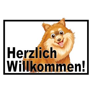 Blechschild "Hunde Herzlich Willkommen" 40 x 30 cm Dekoschild Hund willkommen