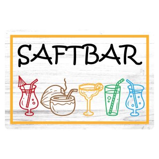 Blechschild "Saftbar" 40 x 30 cm Dekoschild Alkoholfreie Cocktails