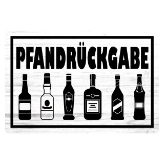 Blechschild "Pfandrückgabe" 40 x 30 cm Dekoschild Flaschenrückgabe