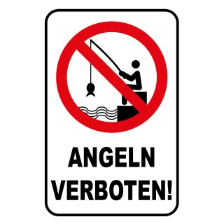 Blechschild "Verbotszeichen Angeln verboten" 30 x 40 cm Dekoschild Angelverbot