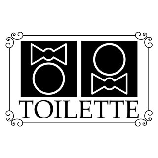 Blechschild "WC Piktogramm Toilette" 40 x 30 cm Dekoschild WC Damen und Herren