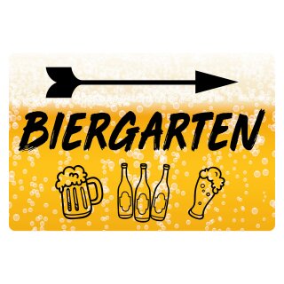 Blechschild "Biergarten rechts" 40 x 30 cm Dekoschild Bier