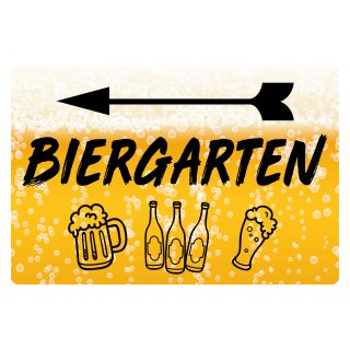 Blechschild "Biergarten links" 40 x 30 cm Dekoschild Getränke