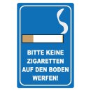 Blechschild "Bitte keine Zigaretten" 30 x 40 cm...
