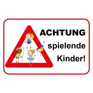 Blechschild "Achtung spielende Kinder" 40 x 30 cm Dekoschild Spielende Kids