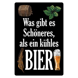 Blechschild "Was Schöneres als kühles Bier" 30 x 40 cm Dekoschild Biergenuss