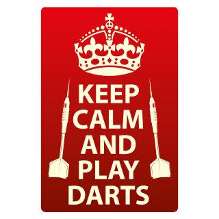 Blechschild "Keep Calm and play Darts" 30 x 40 cm Dekoschild Ruhe bewahren