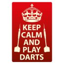Blechschild "Keep Calm and play Darts" 30 x 40...