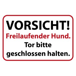 Blechschild "Vorsicht Freilaufender Hund" 40 x 30 cm Dekoschild Achtung Hund