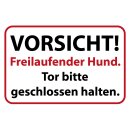 Blechschild "Vorsicht Freilaufender Hund" 40 x...