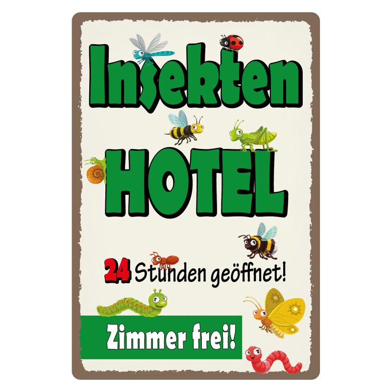 Schild Insektenhotel Zimmer frei, 12,99