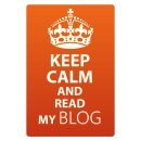 Blechschild "Keep Calm and read my block" 30 x...